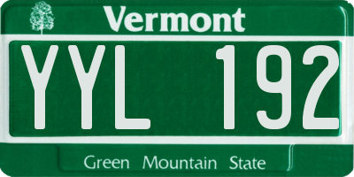 VT license plate YYL192