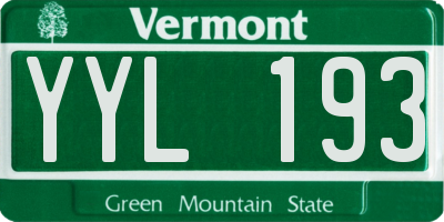 VT license plate YYL193