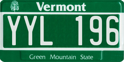 VT license plate YYL196