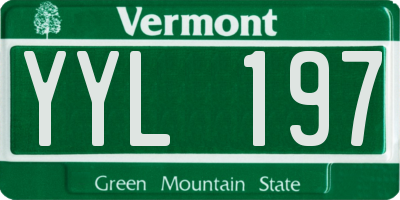 VT license plate YYL197