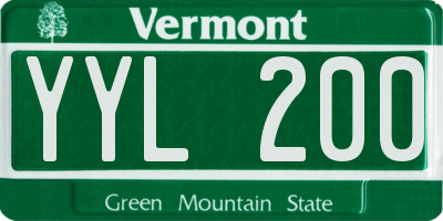 VT license plate YYL200