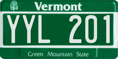 VT license plate YYL201