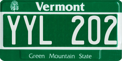 VT license plate YYL202