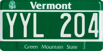 VT license plate YYL204