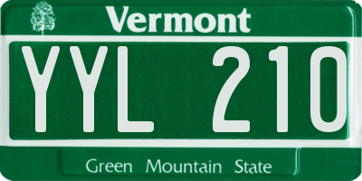 VT license plate YYL210