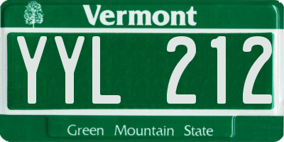 VT license plate YYL212