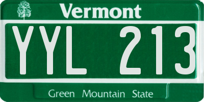 VT license plate YYL213