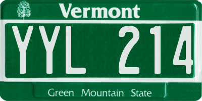 VT license plate YYL214