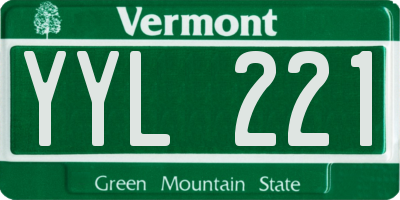 VT license plate YYL221
