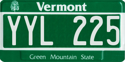 VT license plate YYL225