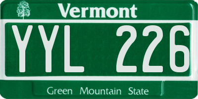 VT license plate YYL226