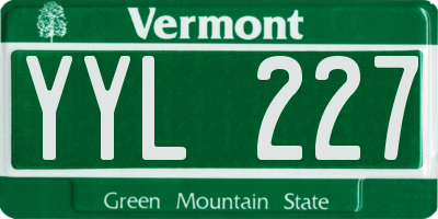 VT license plate YYL227