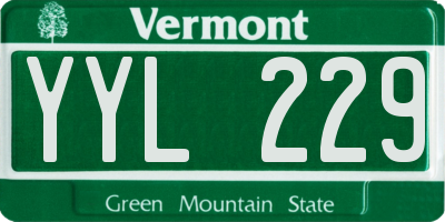 VT license plate YYL229