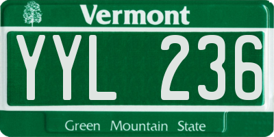 VT license plate YYL236