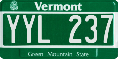VT license plate YYL237