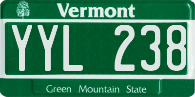 VT license plate YYL238