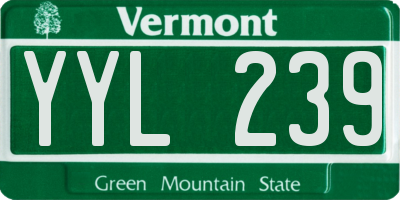VT license plate YYL239