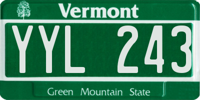 VT license plate YYL243