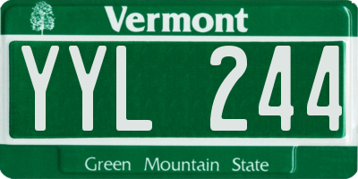 VT license plate YYL244