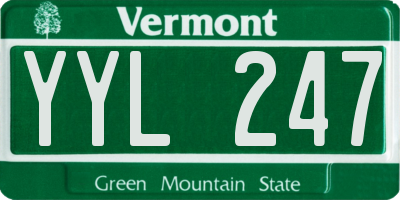 VT license plate YYL247