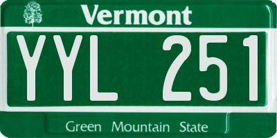 VT license plate YYL251