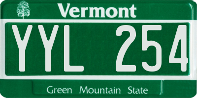 VT license plate YYL254