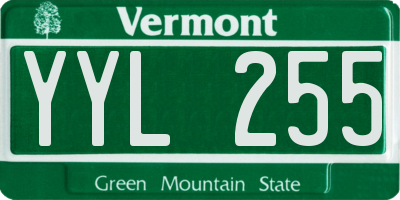 VT license plate YYL255