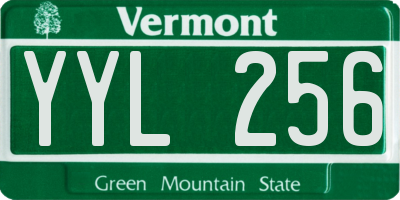 VT license plate YYL256