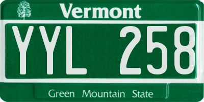 VT license plate YYL258