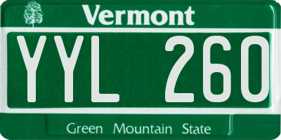 VT license plate YYL260