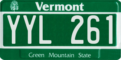 VT license plate YYL261