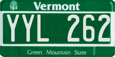 VT license plate YYL262