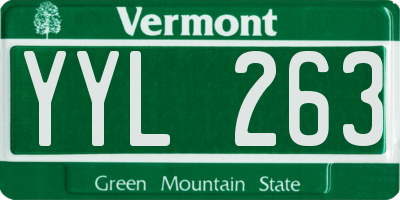 VT license plate YYL263