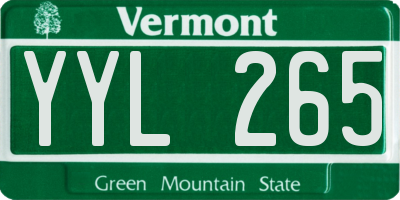 VT license plate YYL265
