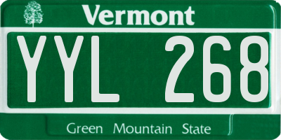 VT license plate YYL268