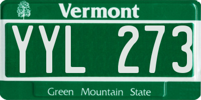 VT license plate YYL273