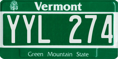VT license plate YYL274