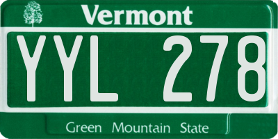 VT license plate YYL278