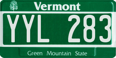 VT license plate YYL283