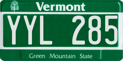 VT license plate YYL285
