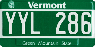 VT license plate YYL286