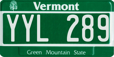 VT license plate YYL289