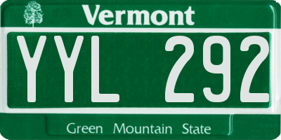 VT license plate YYL292