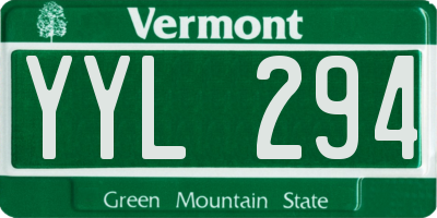 VT license plate YYL294