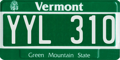 VT license plate YYL310