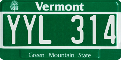 VT license plate YYL314
