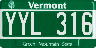 VT license plate YYL316