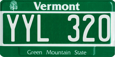 VT license plate YYL320