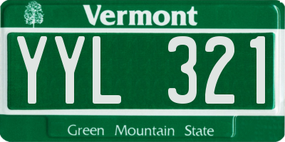 VT license plate YYL321