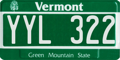 VT license plate YYL322